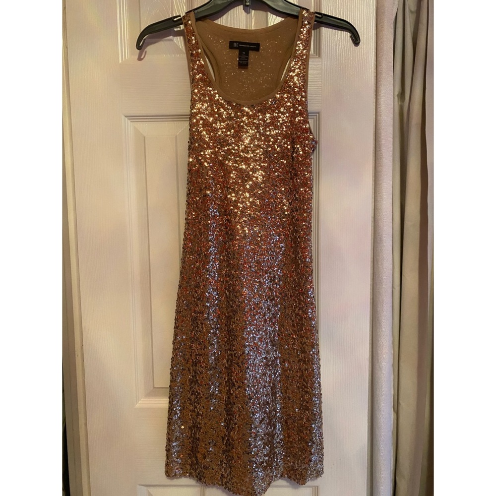 Gold sequin racer back dress
